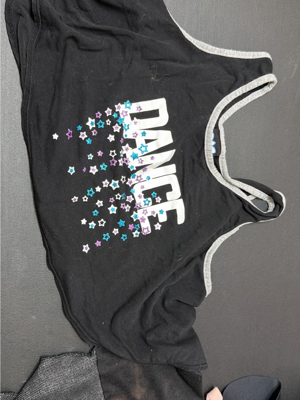 Dance Kids Black 'Dance' Graphic Tank Top with Star Print